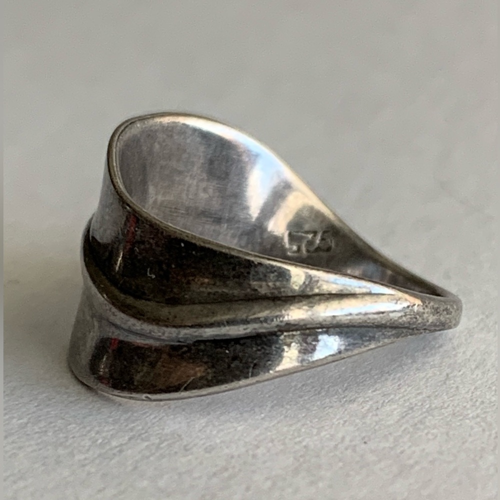 New vintage Wave Swirl silver 925 cocktail Ring